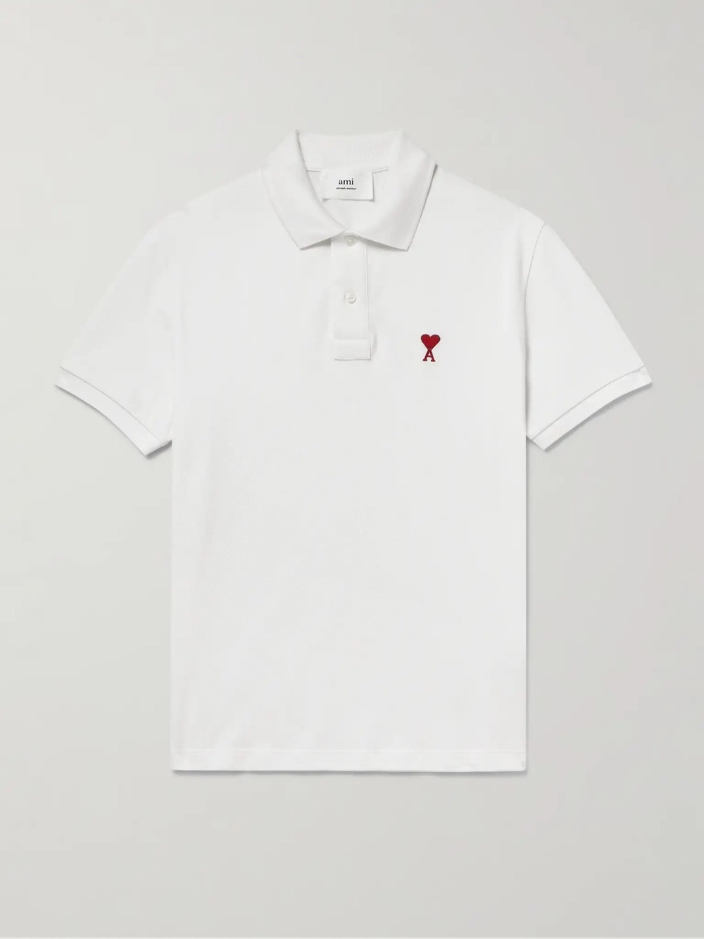 AMI PARIS Men White Polo Size S